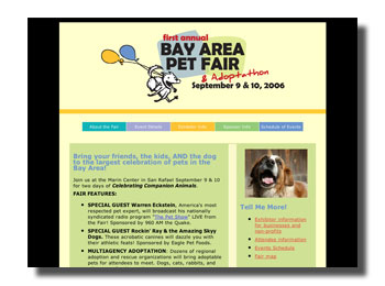 Bay Area Pet Fair web site